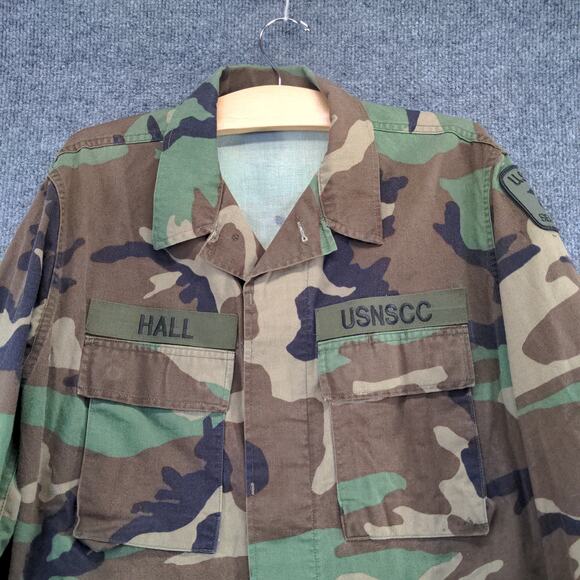 US Navy Sea Cadets Woodland Camo Type I Combat Coat Green Brown Small - Picture 5 of 15